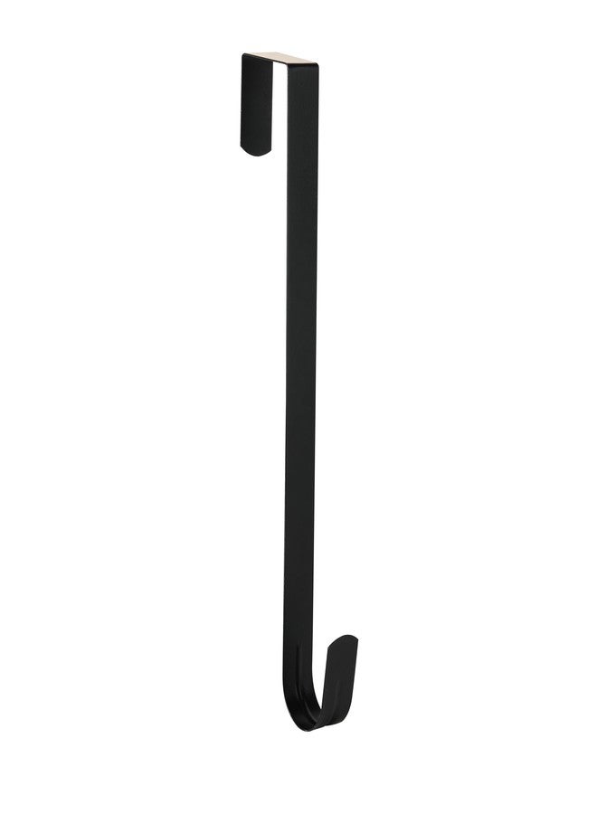 Aeranto Wreath Hanger for Front Door, Slim Over The Door Hook, Easy to Use and Reusable Holiday Wreath Holder for Christmas, Thanksgiving, Halloween and Daily Décor (12" Black, 1) - Image 1